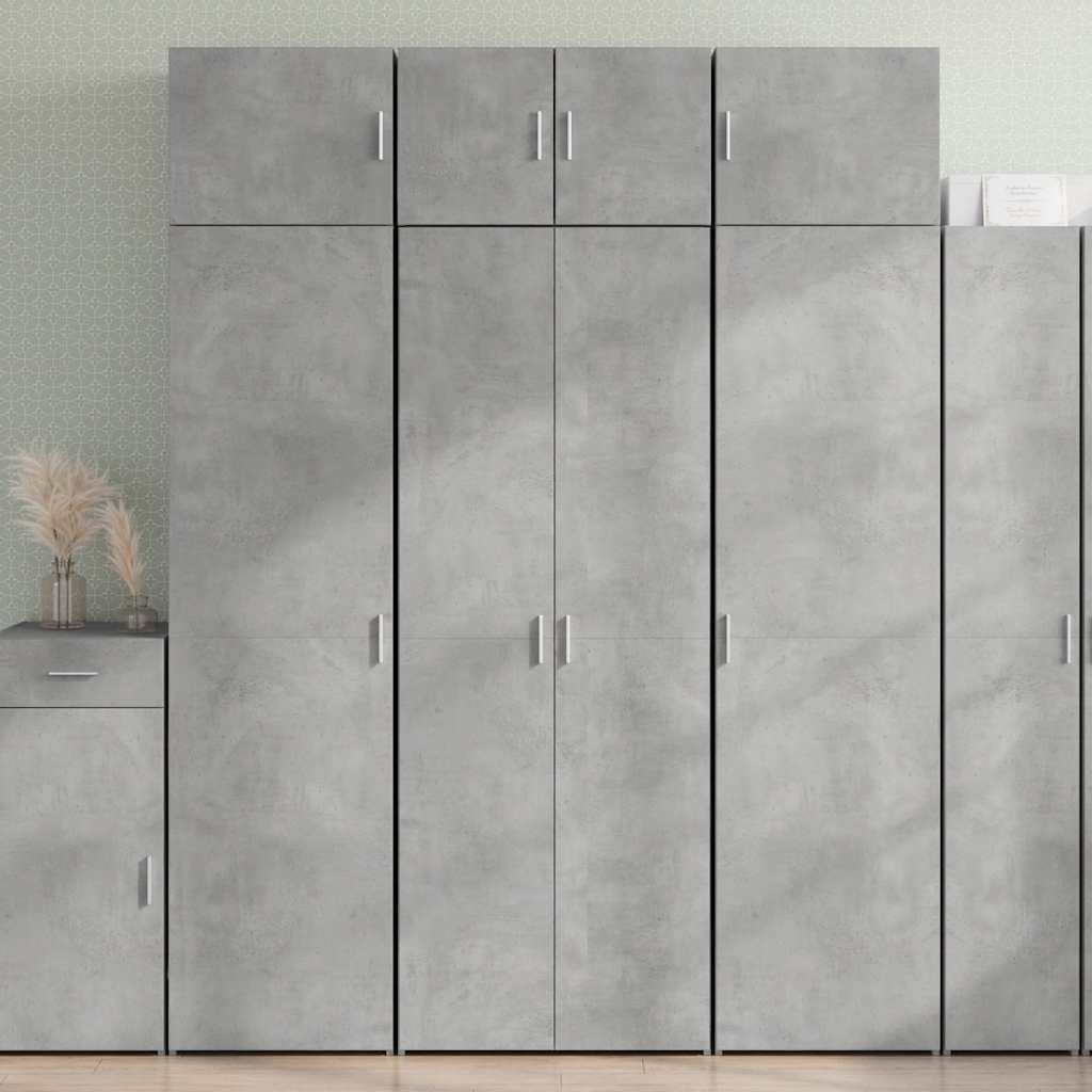 Credenza Grigio Cemento 70x42,5x185 cm in Legno Ingegnerizzato