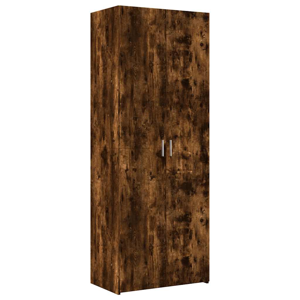Credenza Rovere Fumo 70x42,5x185 cm in Legno Ingegnerizzato