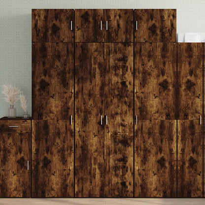 Credenza Rovere Fumo 70x42,5x185 cm in Legno Ingegnerizzato