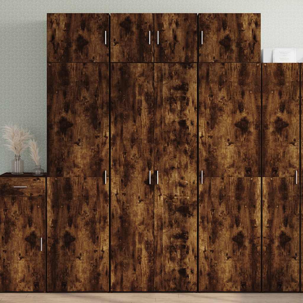 Credenza Rovere Fumo 70x42,5x185 cm in Legno Ingegnerizzato
