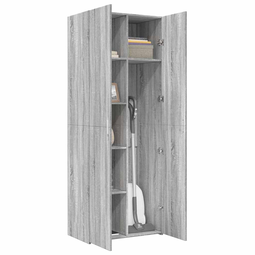 Credenza Grigio Sonoma 70x42,5x185 cm in Legno Ingegnerizzato