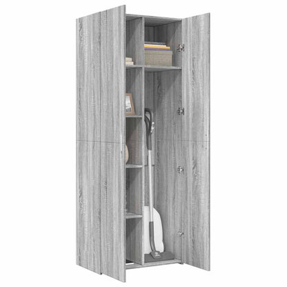 Credenza Grigio Sonoma 70x42,5x185 cm in Legno Ingegnerizzato