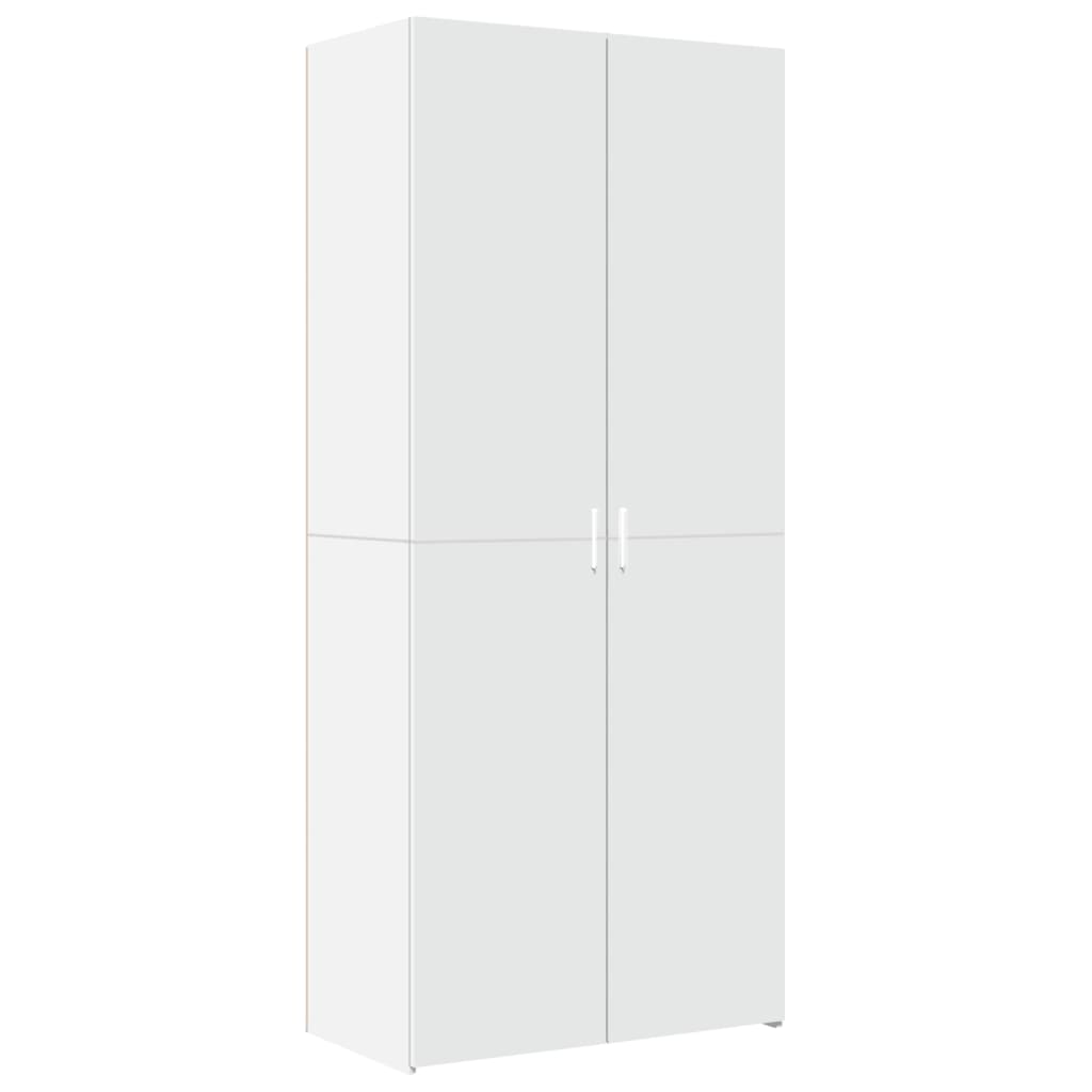 Credenza Bianca 80x42,5x185 cm in Legno Ingegnerizzato