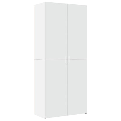 Credenza Bianca 80x42,5x185 cm in Legno Ingegnerizzato