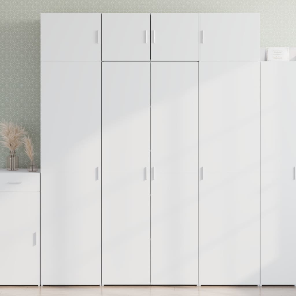 Credenza Bianca 80x42,5x185 cm in Legno Ingegnerizzato
