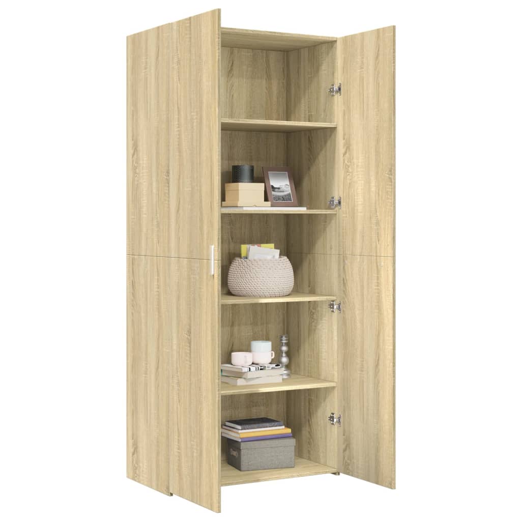 Credenza Rovere Sonoma 80x42,5x185 cm in Legno Ingegnerizzato