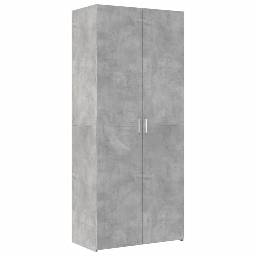 Credenza Grigio Cemento 80x42,5x185 cm in Legno Ingegnerizzato