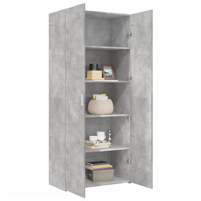 Credenza Grigio Cemento 80x42,5x185 cm in Legno Ingegnerizzato