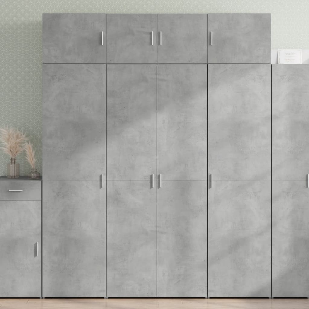 Credenza Grigio Cemento 80x42,5x185 cm in Legno Ingegnerizzato