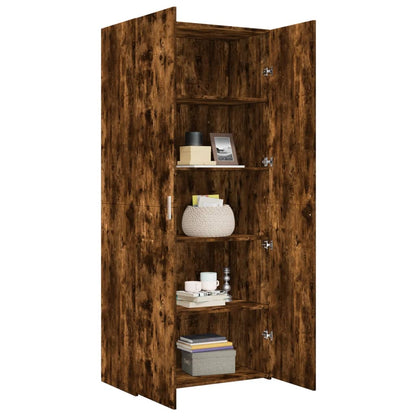 Credenza Rovere Fumo 80x42,5x185 cm in Legno Ingegnerizzato