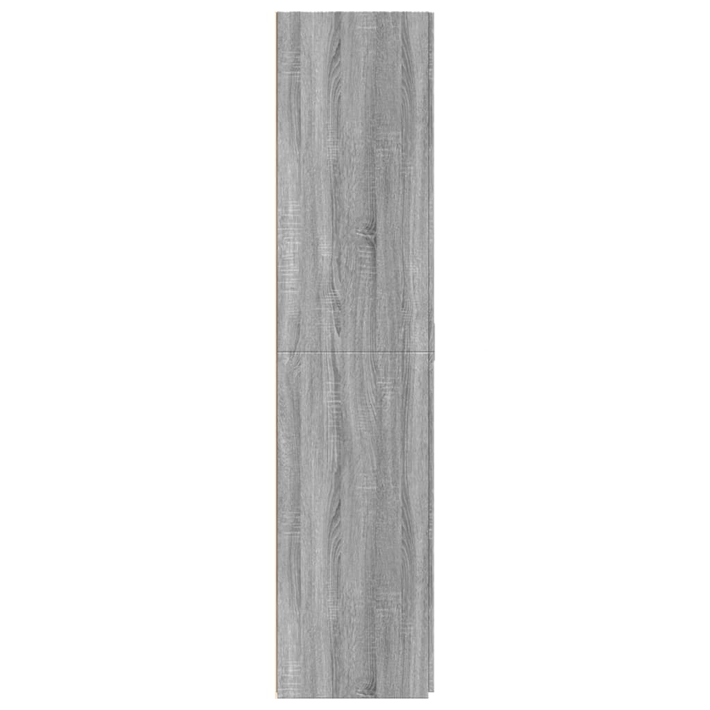 Credenza Grigio Sonoma 80x42,5x185 cm in Legno Ingegnerizzato