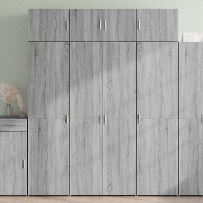 Credenza Grigio Sonoma 80x42,5x185 cm in Legno Ingegnerizzato