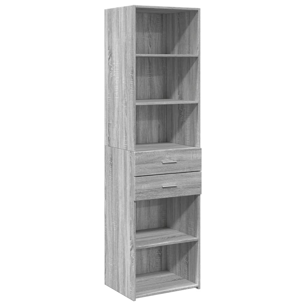 Credenza Grigio Sonoma 50x42,5x185 cm in Legno Ingegnerizzato