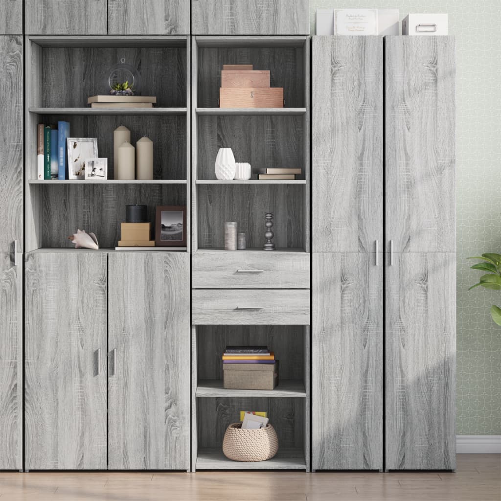 Credenza Grigio Sonoma 50x42,5x185 cm in Legno Ingegnerizzato