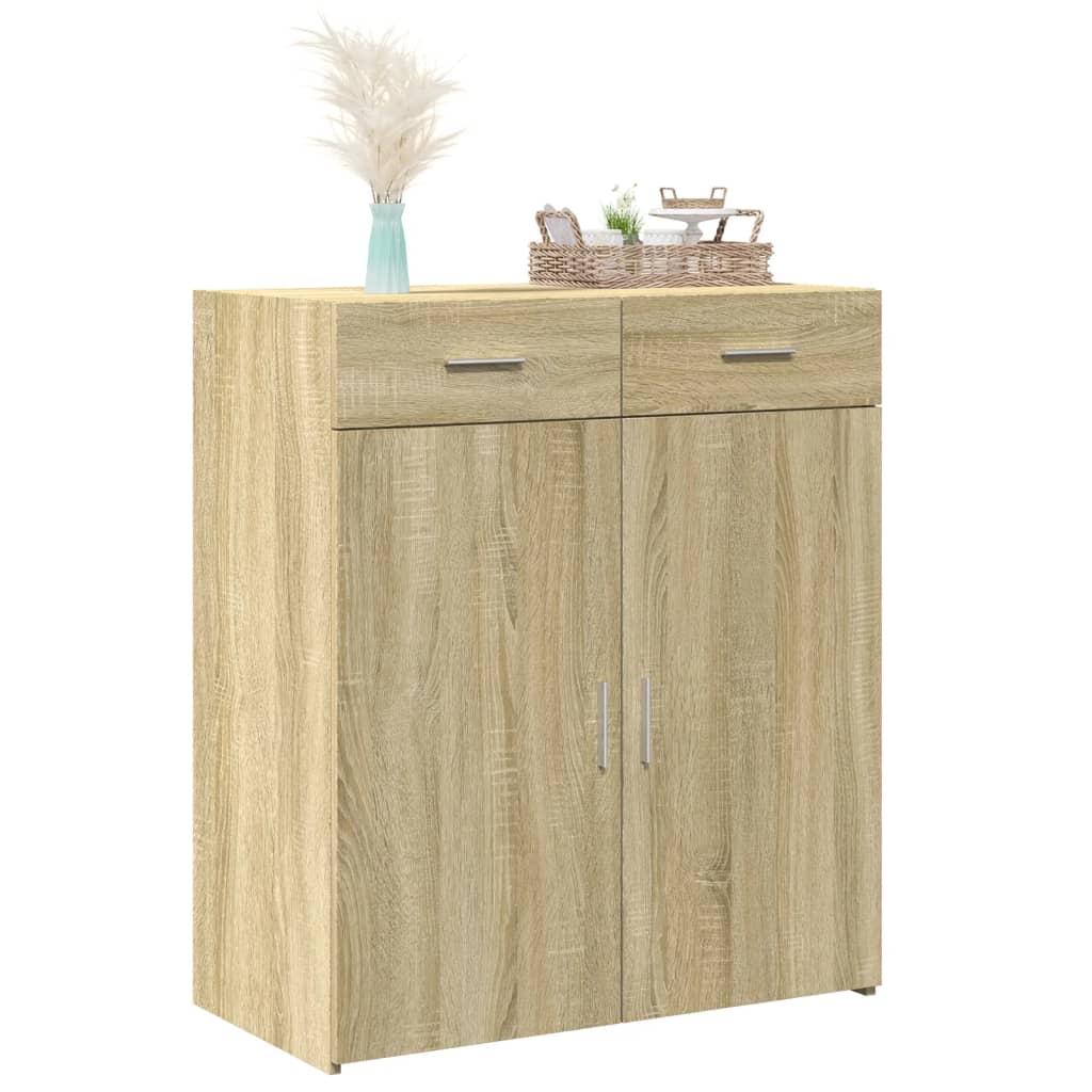Credenza Rovere Sonoma 80x42,5x93 cm in Legno Multistrato