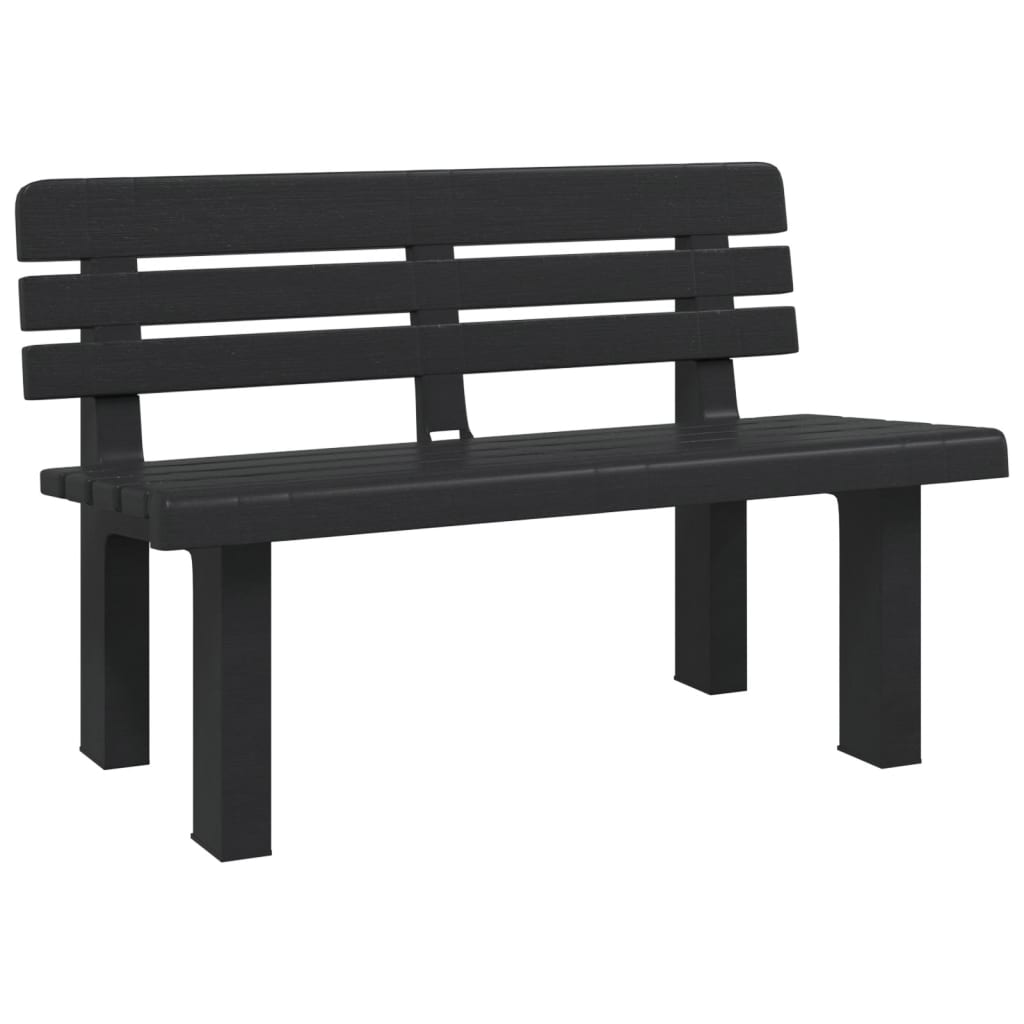 Panchina da Giardino Antracite 110x52x71 cm in Polipropilene