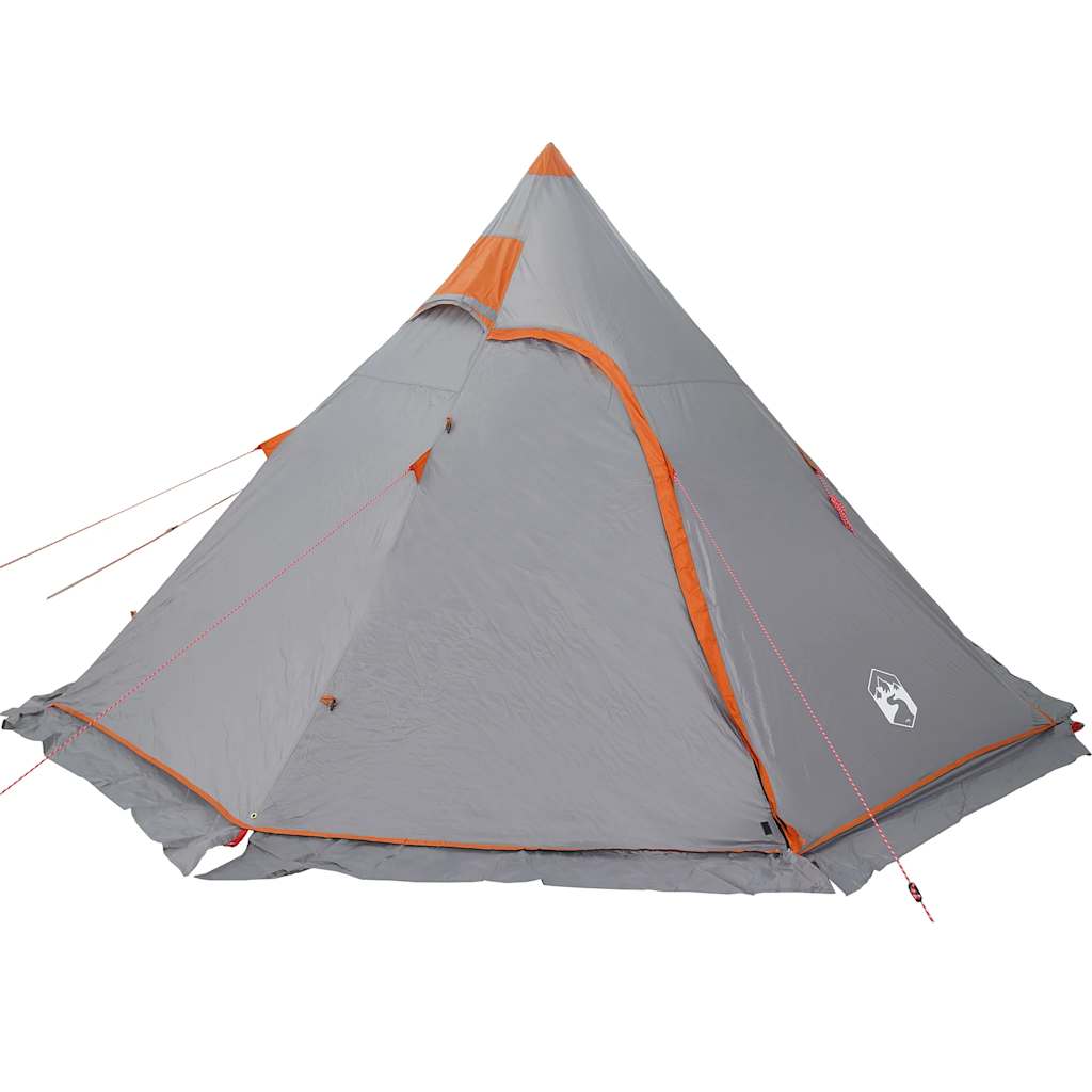 Tenda da Campeggio Tipi per 5 Persone Grigia Impermeabile