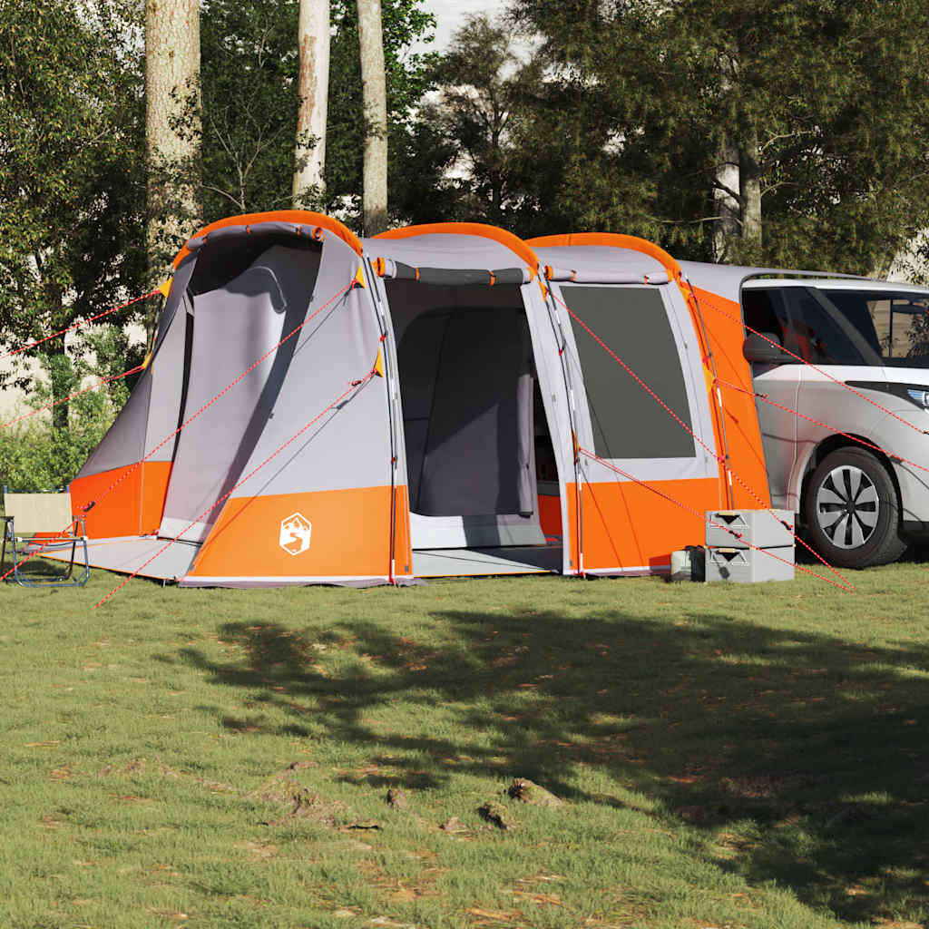Tenda da Campeggio per Auto Grigio e Arancione Impermeabile