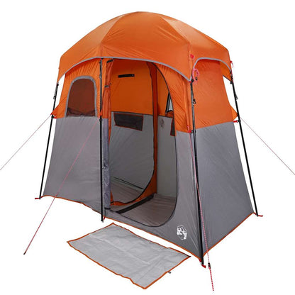 Tenda da Doccia 2 Persone Grigio e Arancione Impermeabile