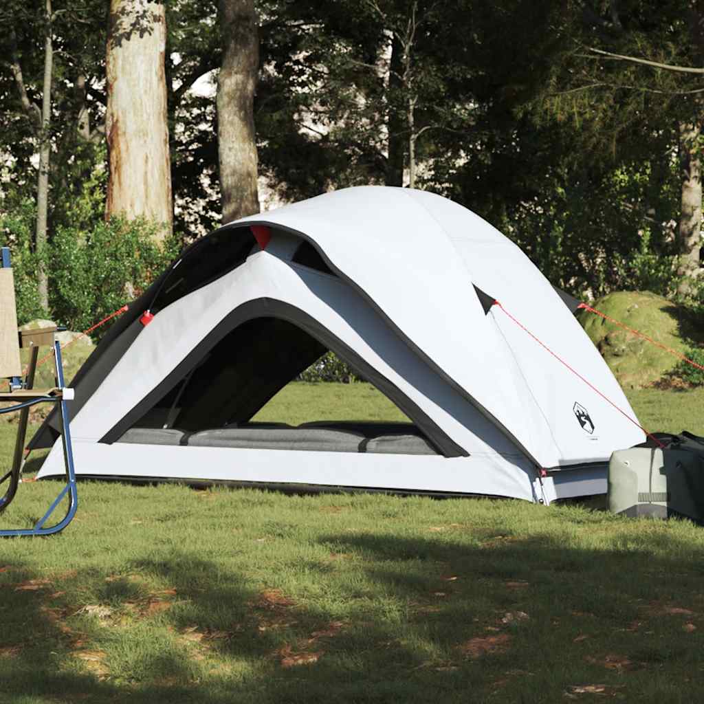Tenda Campeggio 1 Persone Bianca Tessuto Oscurante Impermeabile