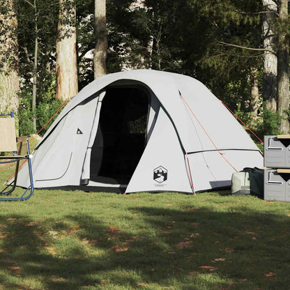 Tenda Campeggio a Cabina 4 Persone Bianca Tessuto Impermeabile