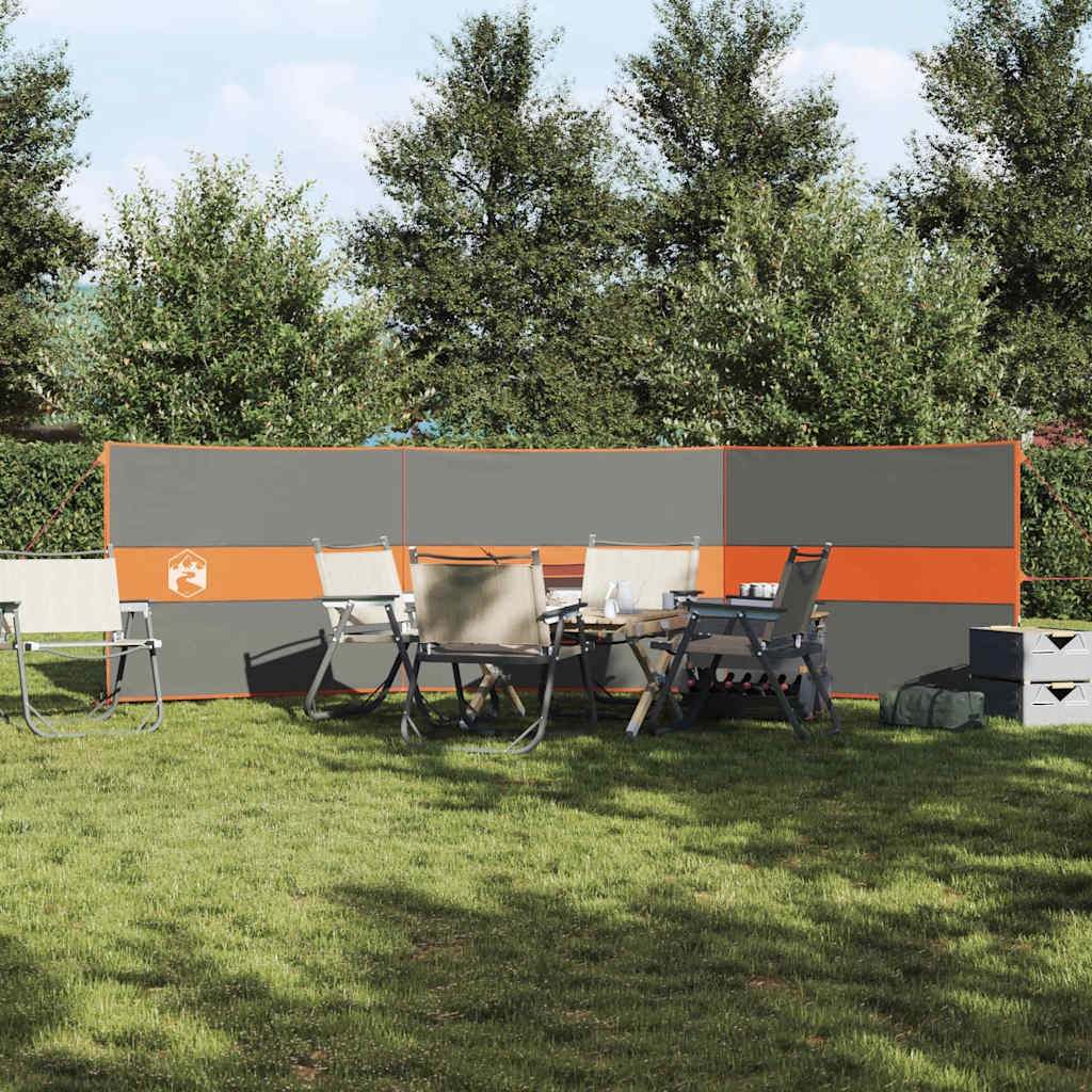 Frangivento Campeggio Grigio Arancione 490x123 cm Impermeabile