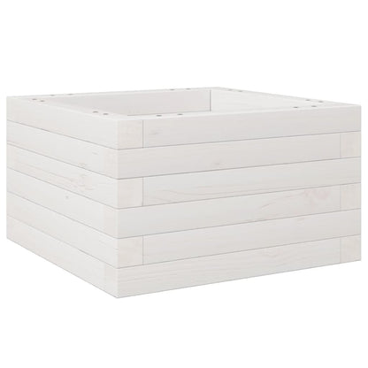Fioriera da Giardino Bianca 40x40x23 cm Legno Massello di Pino