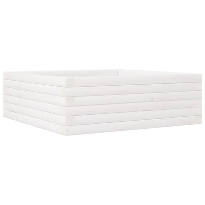 Fioriera da Giardino Bianca 70x70x23 cm Legno Massello di Pino