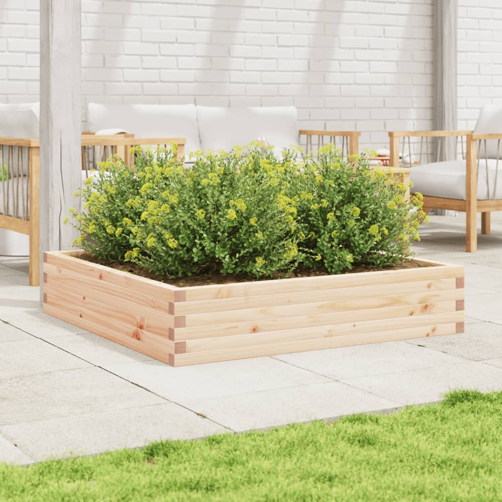 Fioriera da Giardino 110x110x23 cm in Legno Massello di Pino
