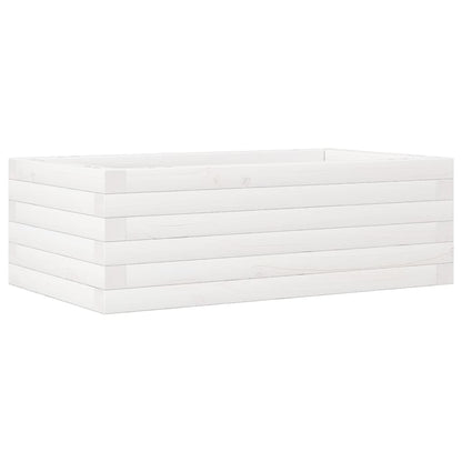 Fioriera da Giardino Bianca 70x40x23 cm Legno Massello di Pino