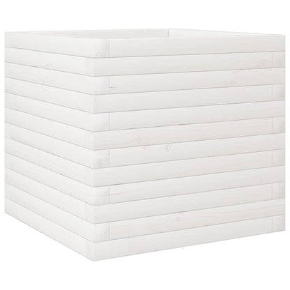 Fioriera da Giardino Bianca 50x50x45,5cm Legno Massello di Pino
