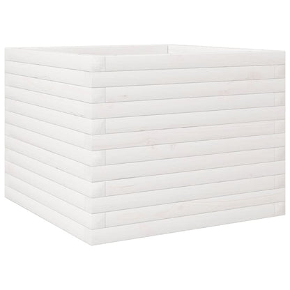 Fioriera da Giardino Bianca 60x60x45,5cm Legno Massello di Pino