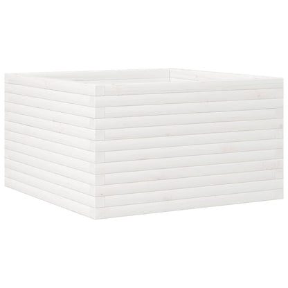 Fioriera da Giardino Bianca 80x80x45,5cm Legno Massello di Pino