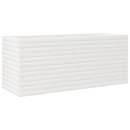 Fioriera da Giardino Bianca 110x40x45,5 cm Legno Massello Pino