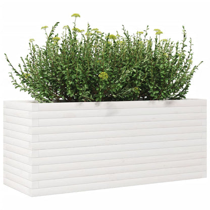 Fioriera da Giardino Bianca 110x40x45,5 cm Legno Massello Pino