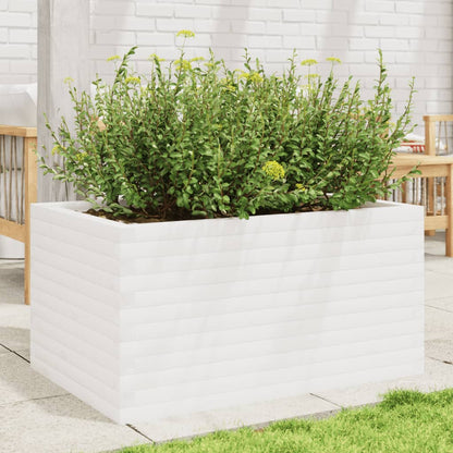 Fioriera da Giardino Bianca 90x60x45,5cm Legno Massello di Pino
