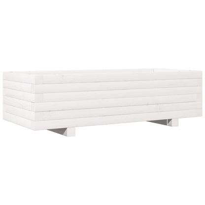 Fioriera da Giardino Bianca 90x40x26,5cm Legno Massello di Pino