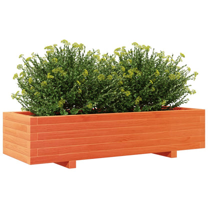 Fioriera Giardino Marrone Cera 110x40x26,5 cm in Legno di Pino