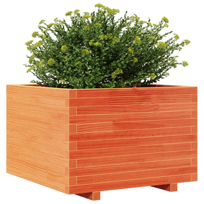 Fioriera Giardino Marrone Cera 70x70x49,5cm Legno Massello Pino