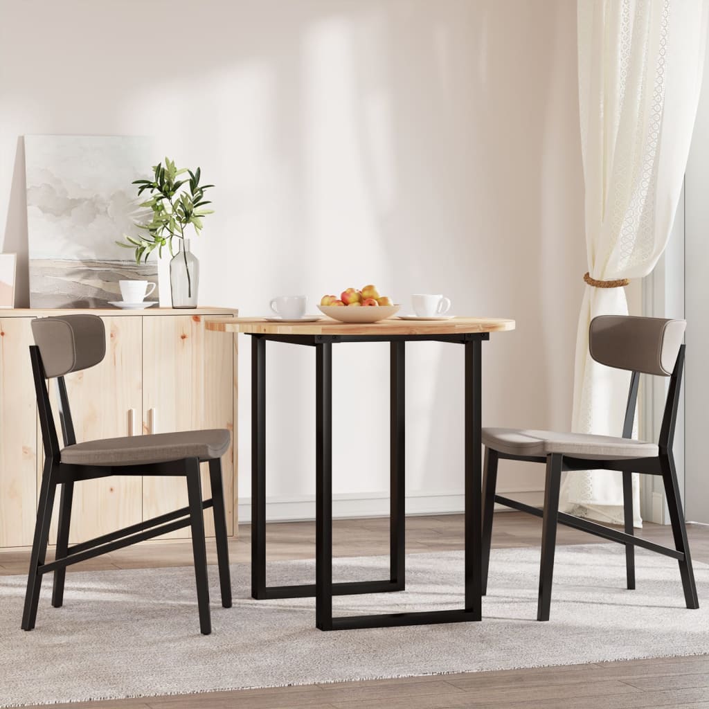 Piano Tavolo Rotondo Ã˜80x2 cm in Legno Massello di Acacia