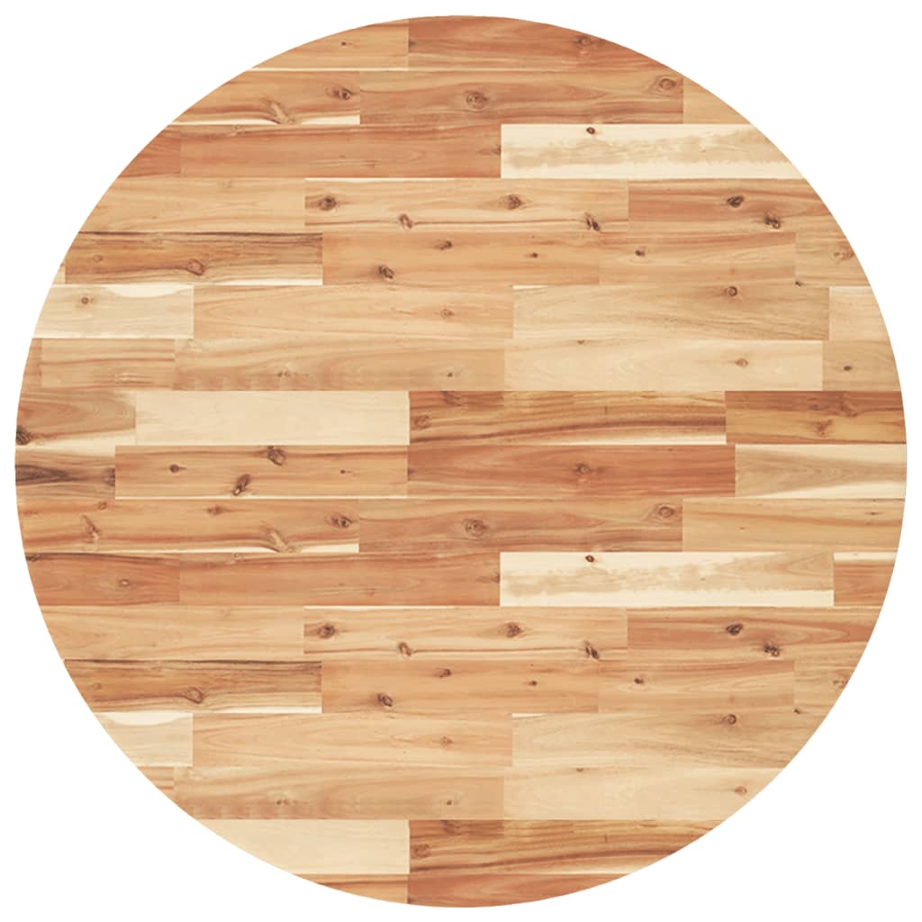 Piano Tavolo Rotondo Ã˜90x2 cm in Legno Massello di Acacia