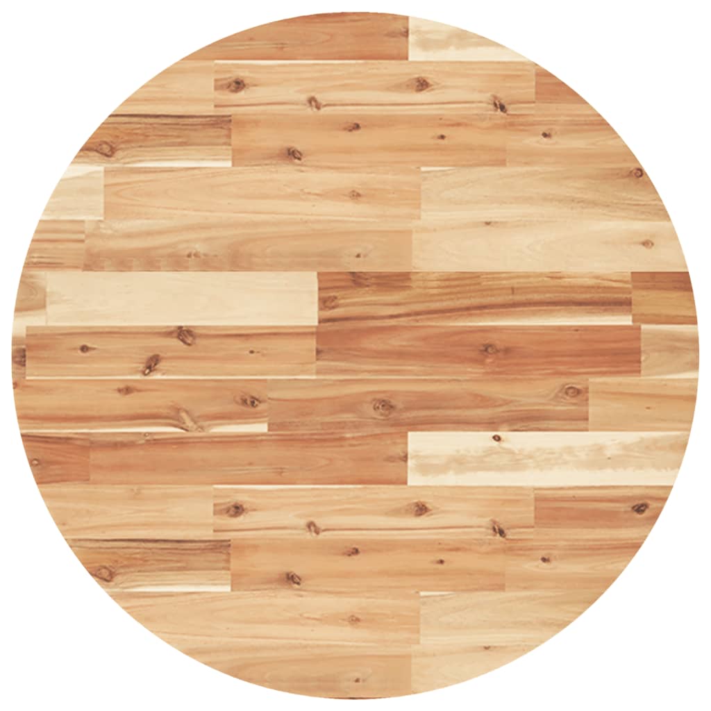 Piano Tavolo Rotondo Ã˜70x4 cm in Legno Massello di Acacia