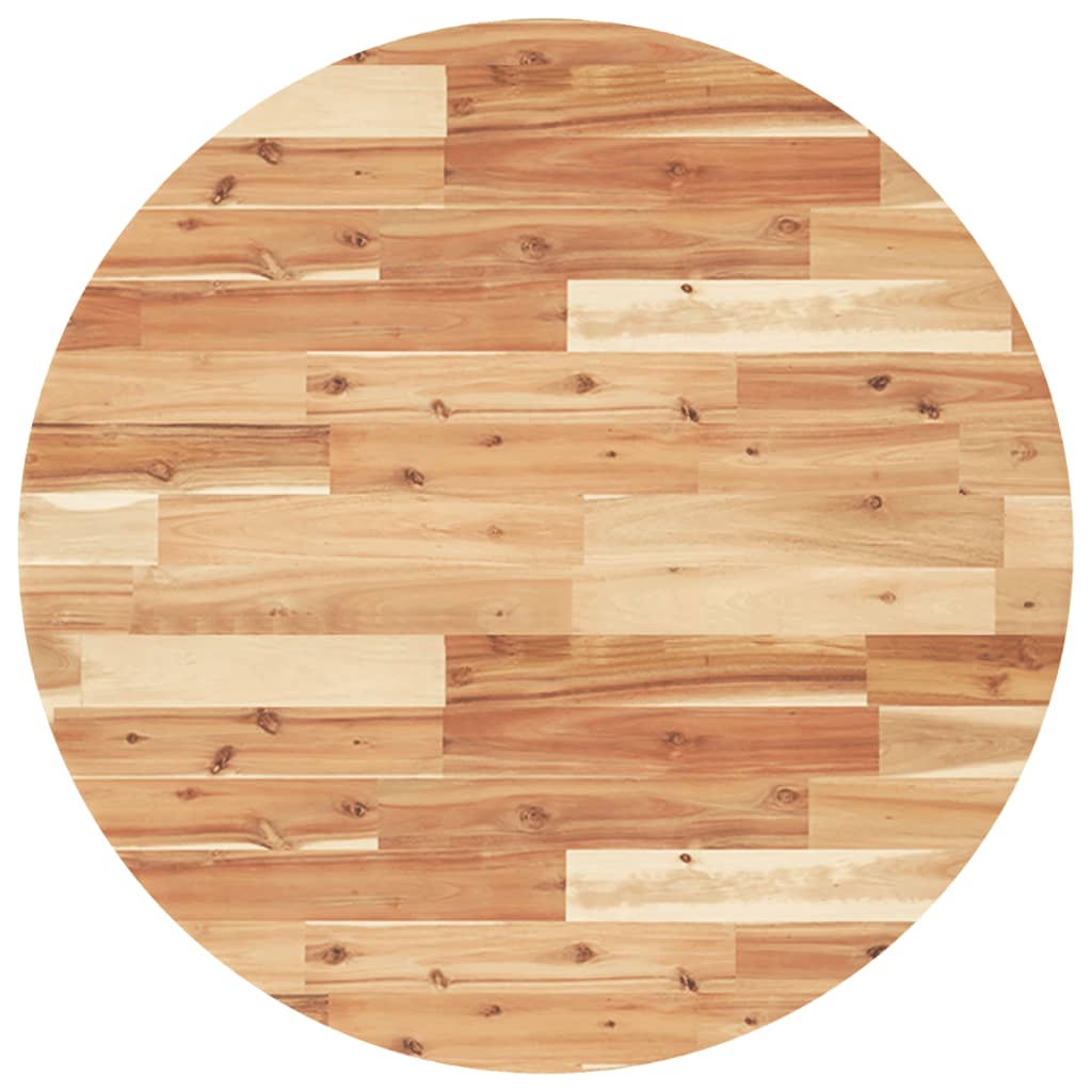 Piano Tavolo Rotondo Ã˜80x4 cm in Legno Massello di Acacia