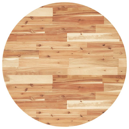 Piano Tavolo Rotondo Ã˜80x4 cm in Legno Massello di Acacia