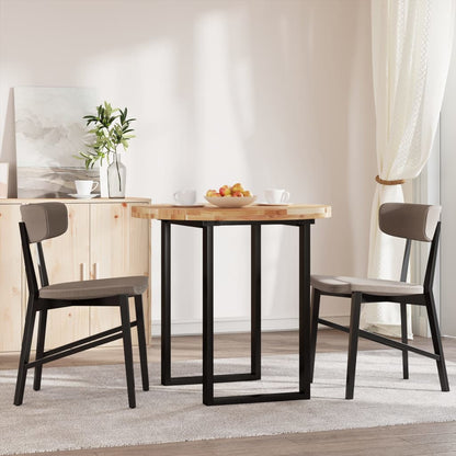 Piano Tavolo Rotondo Ã˜80x4 cm in Legno Massello di Acacia