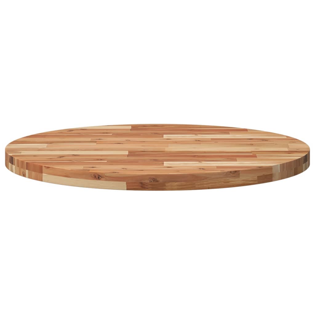 Piano Tavolo Rotondo Ã˜80x4 cm in Legno Massello di Acacia