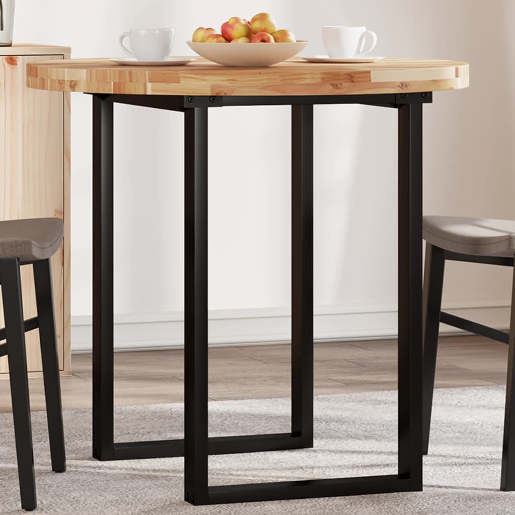Piano Tavolo Rotondo Ã˜80x4 cm in Legno Massello di Acacia
