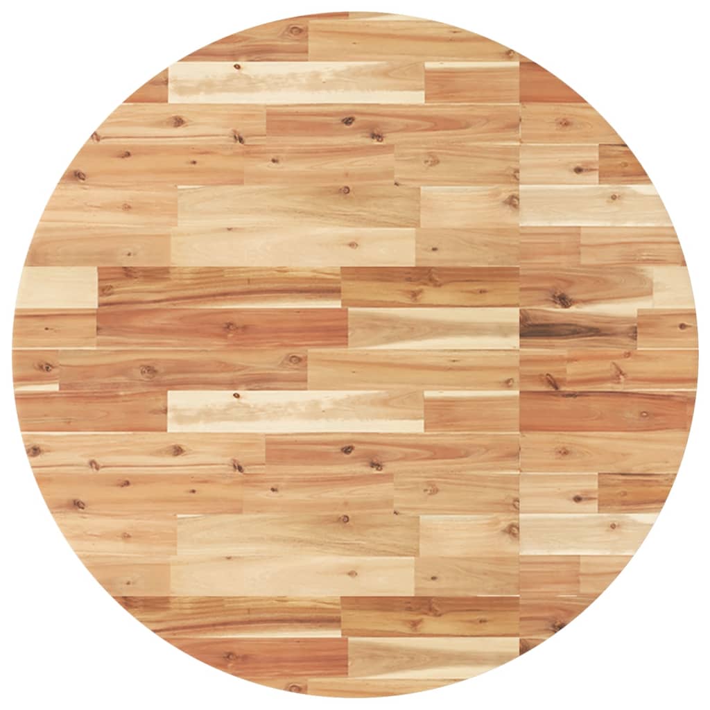 Piano Tavolo Rotondo Ã˜90x4 cm in Legno Massello di Acacia