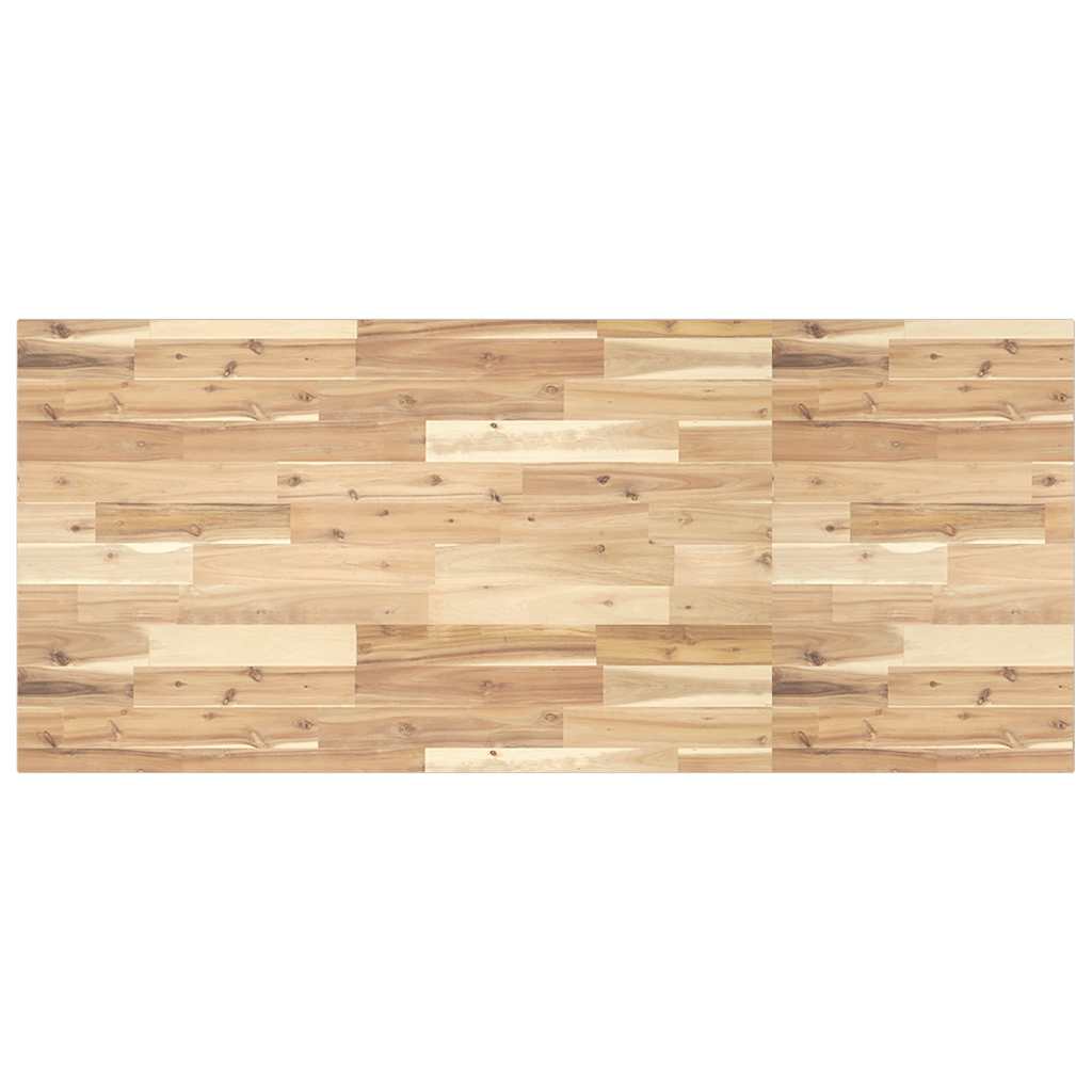 Piano Tavolo Rettangolare 140x60x2cm Legno Massello di Acacia
