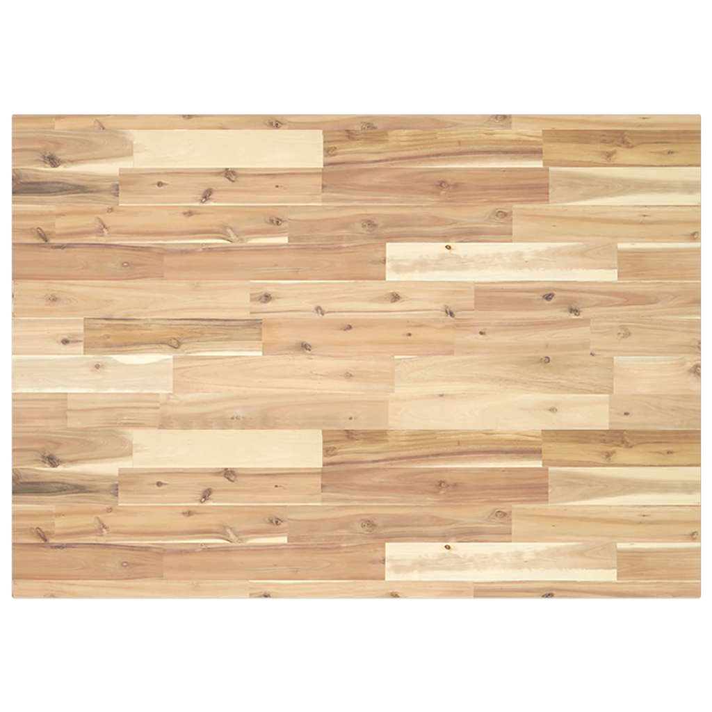 Piano Tavolo Rettangolare 100x70x2cm Legno Massello di Acacia
